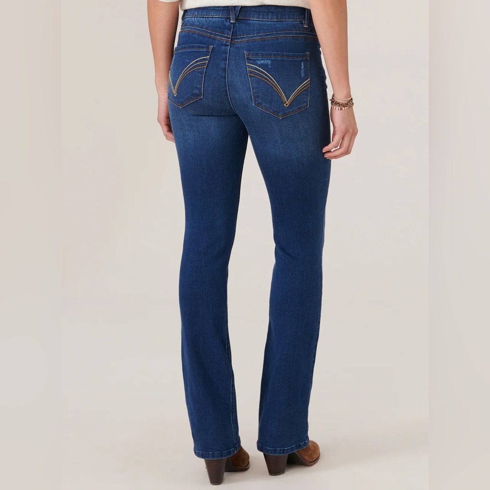 #270 ✔️Democracy "Ab"solution® High Rise Cascading D Itty Bitty Boot Jeans